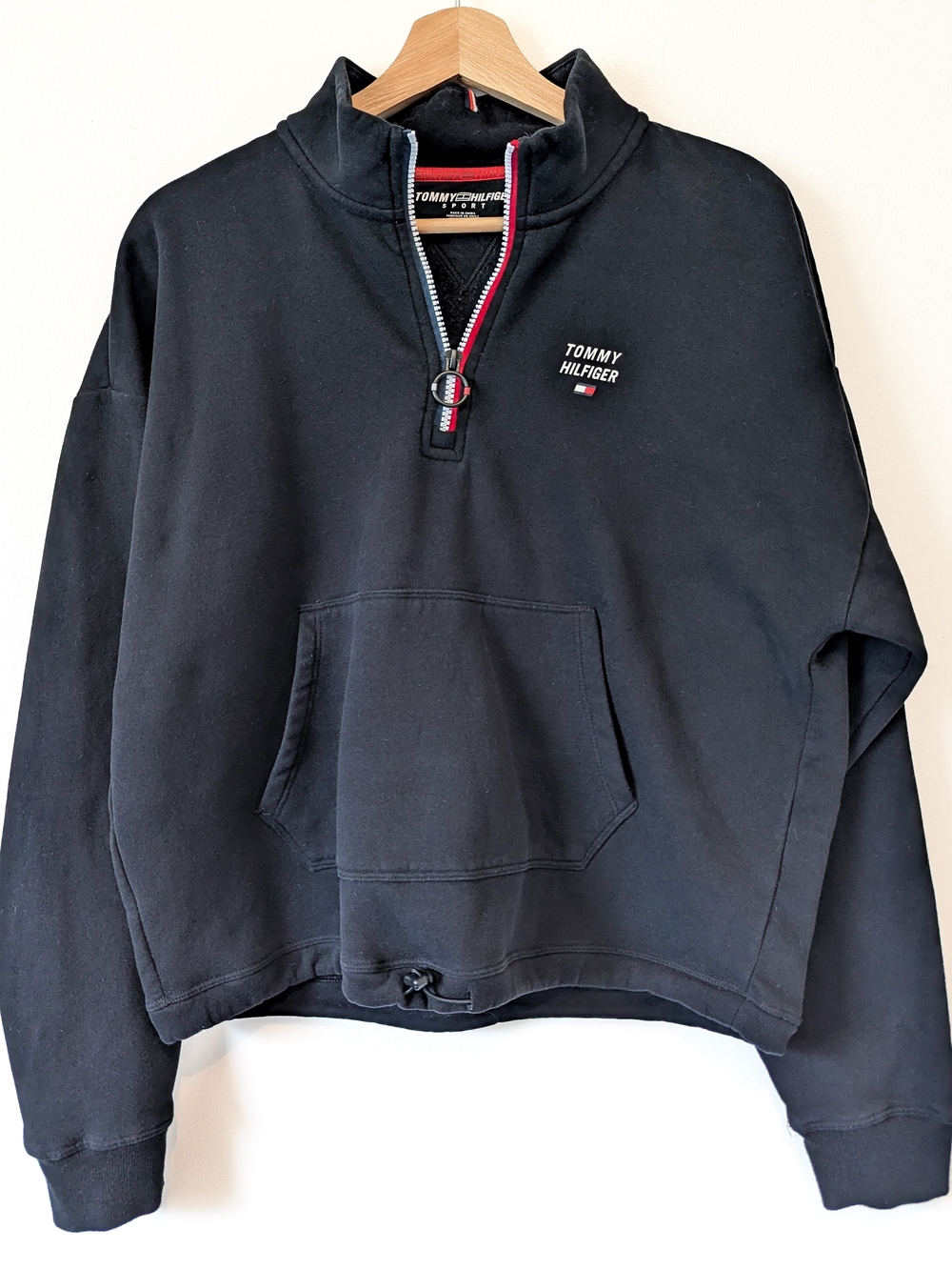 Tommy Hilfiger Sport Women’s Black Fleece Quarter Zip Pullover M